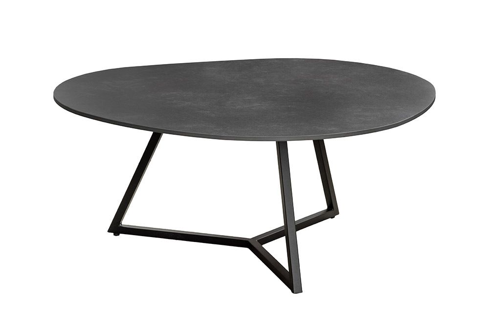 Design Couchtisch MARVELOUS 90cm anthrazit Marmor Keramik schwarzes Metall