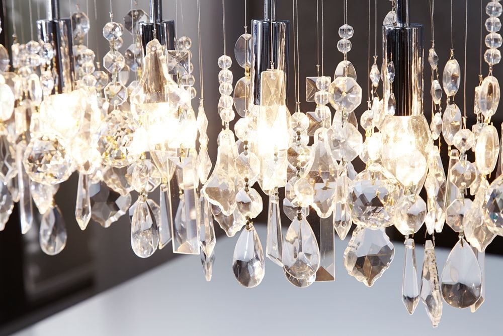 Extravagante Hängelampe DIAMONDS XL 120cm Kristall Lampe mit 9 Leuchten