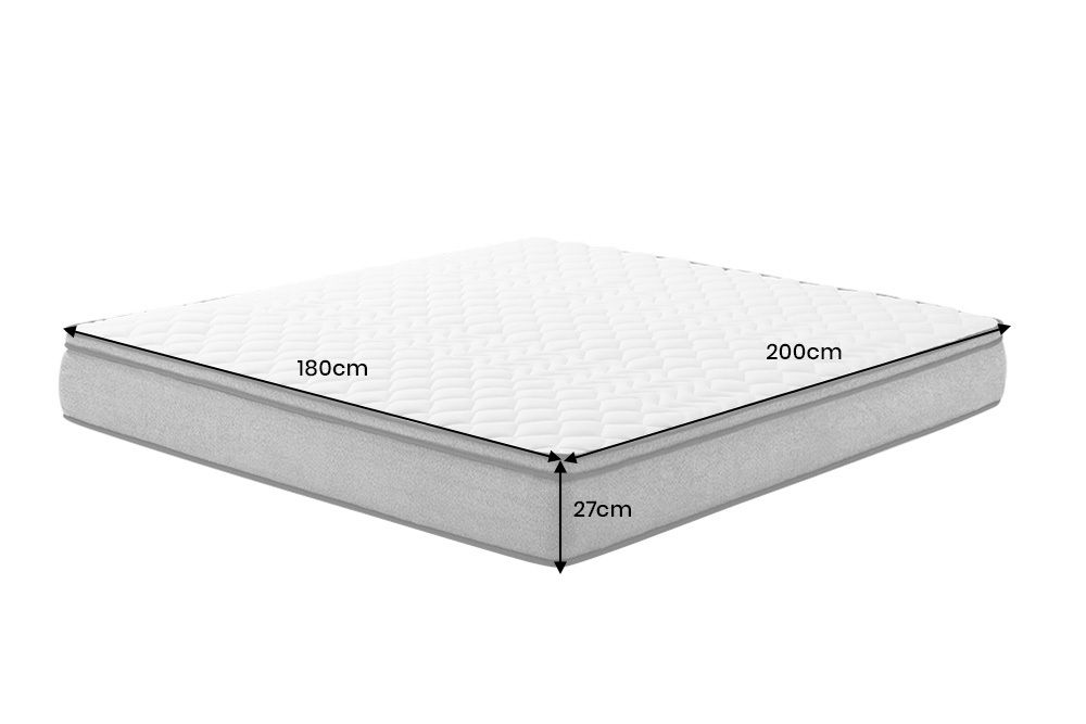 Ergonomische Boxspringmatratze CLOUD FLEX 180x200cm greige Tonnentaschenfederkern 9-Zonen