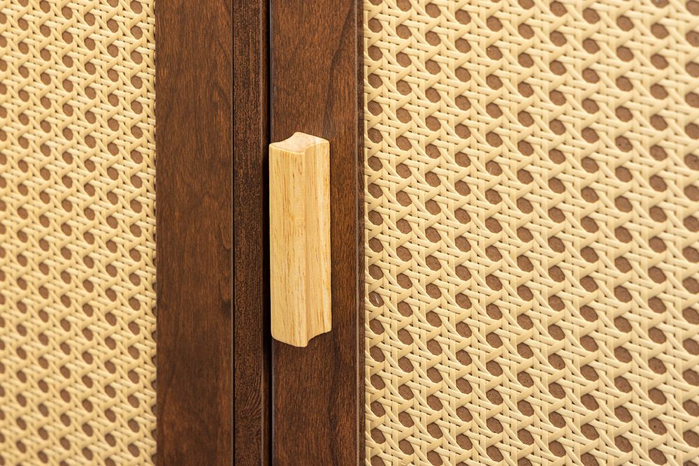 Design Sideboard VIENNA 120cm braun Wiener Geflecht Kommode