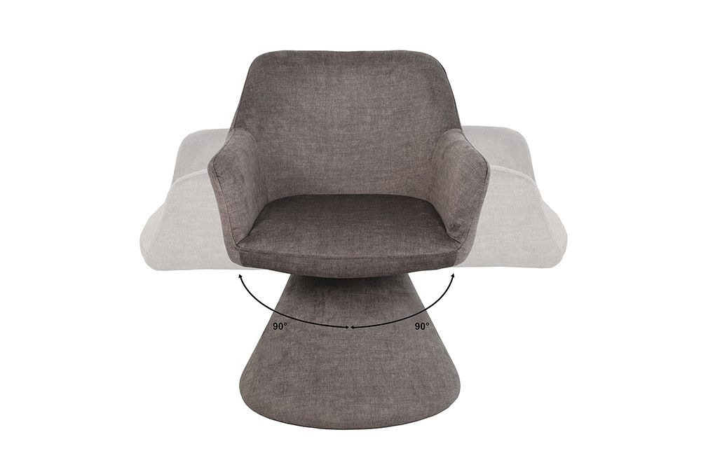Drehbarer Stuhl AMBIENTO grau Vogue Velours Samt 180° mit Auto-Return Polsterstuhl