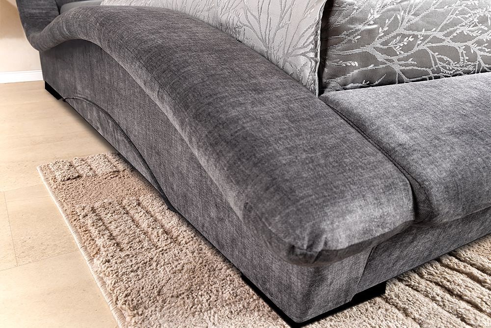 Bett SWING 160x200cm grau Vogue Seiden Samtstoff