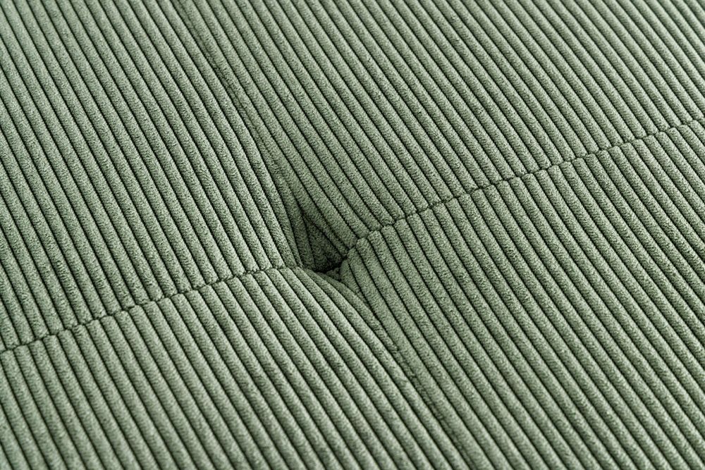Design Sitzbank BOUTIQUE 100cm grün Cord schwarze Metallbeine