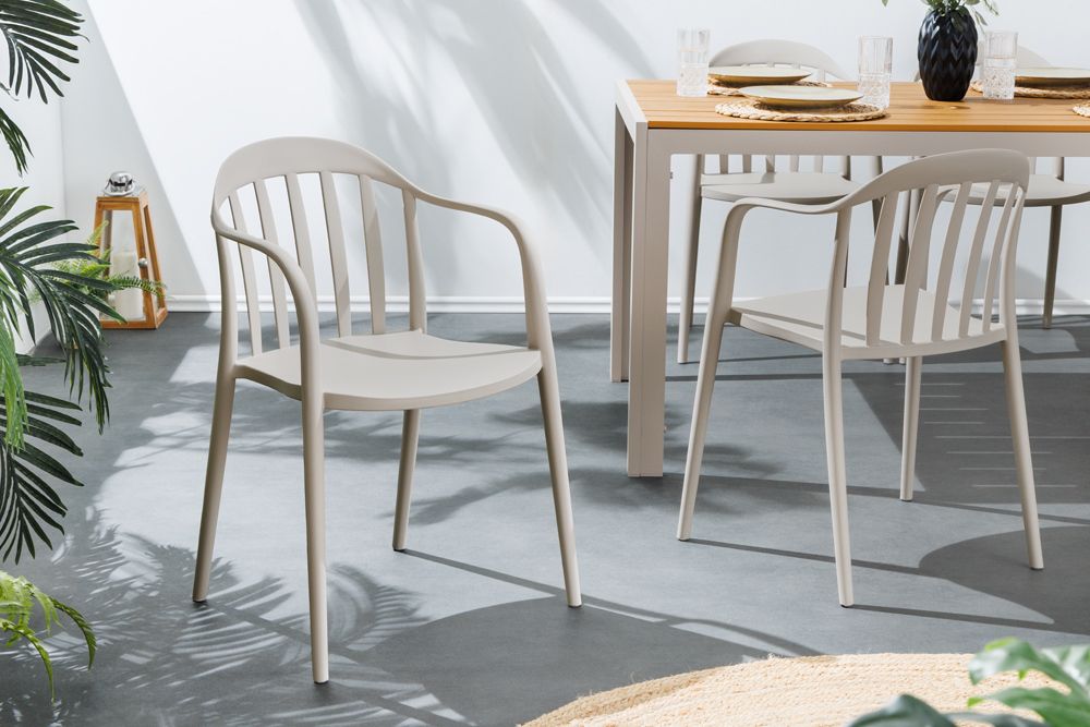 In- und Outdoor Gartenstuhl STUDIO ITALIA taupe stapelbar wetterfest
