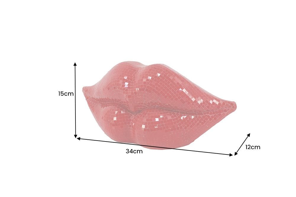 Glamouröse Deko-Figur DISCO LIP 35cm rot Glas-Mosaik-Design handmade