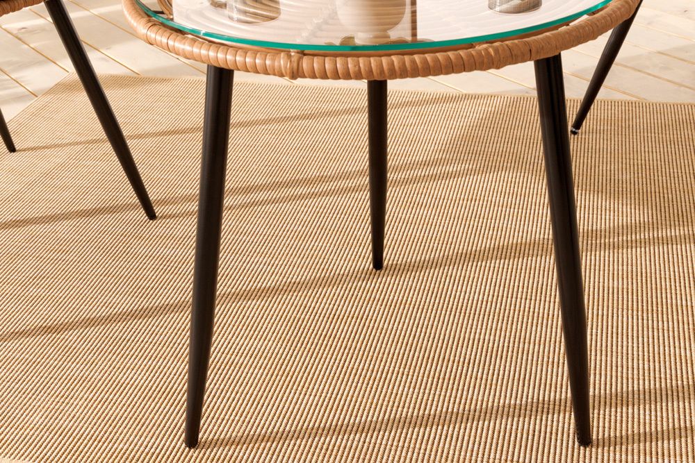 In- und Outdoor Bistro Balkon-Set PARIS braun Polyrattan Sitzgruppe wetterfest mit Tisch