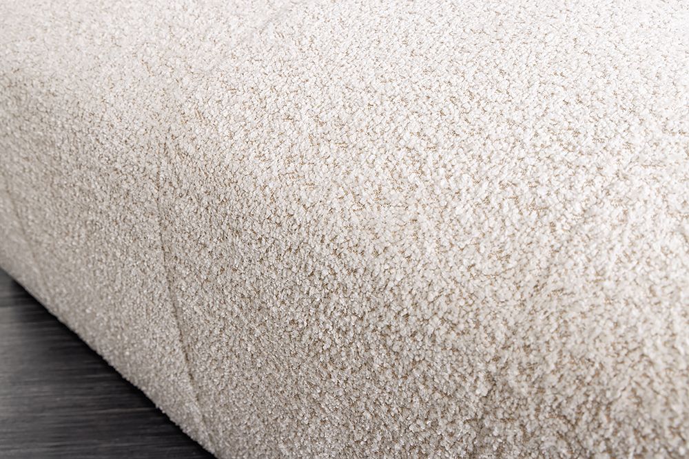 Moderner Hocker ROYAL 120cm champagner beige Bouclé Federkern Sitzhocker