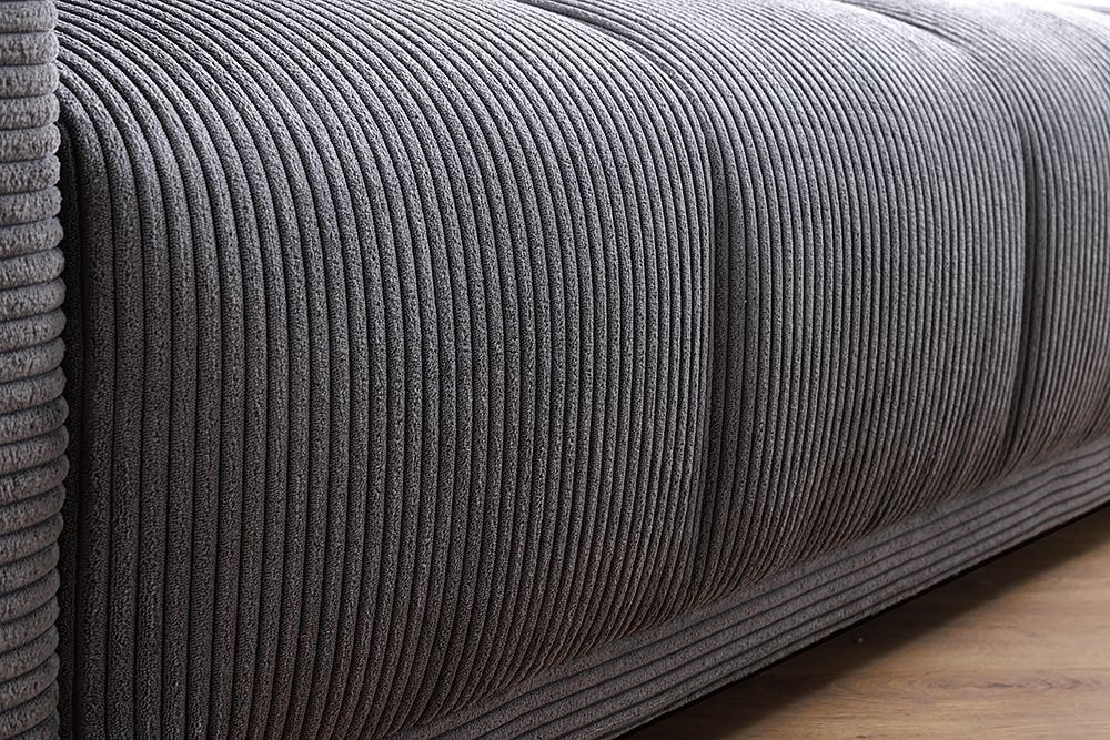 Modernes XXL Sofa ELEGANCIA 285cm anthrazit Cord inklusive Kissen Bigsofa