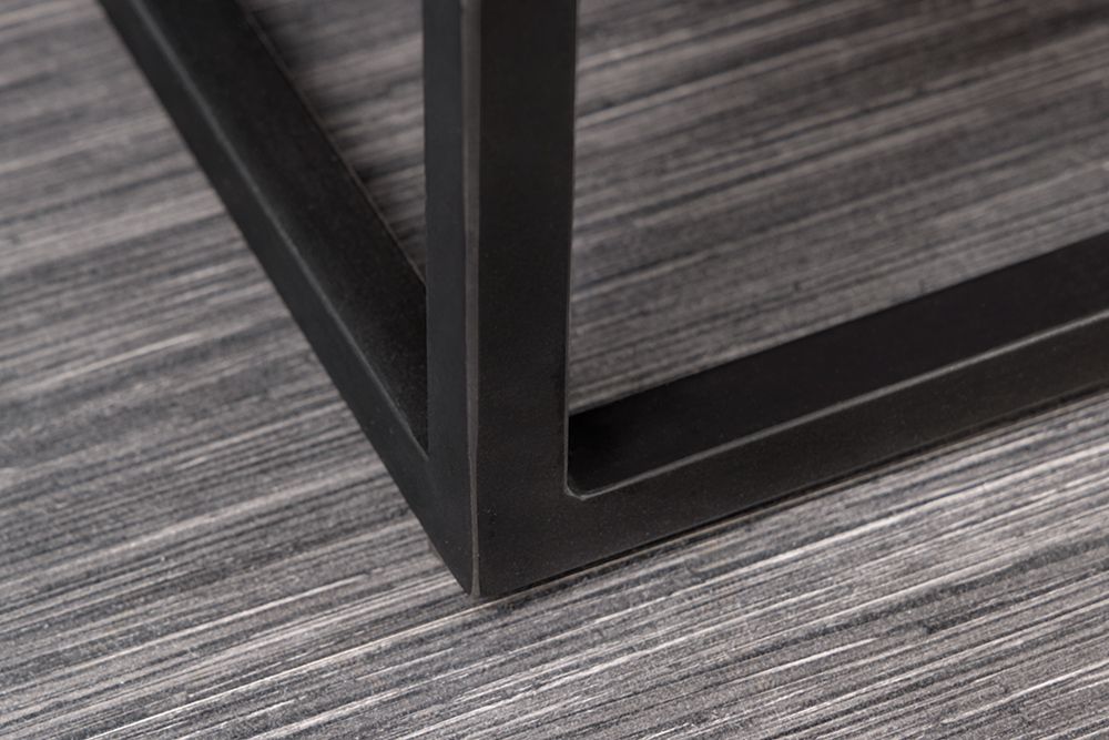 Handgefertigtes Sideboard CROCO 180cm grau schwarz Mangoholz mit 3D Schnitzereien massiv Metall