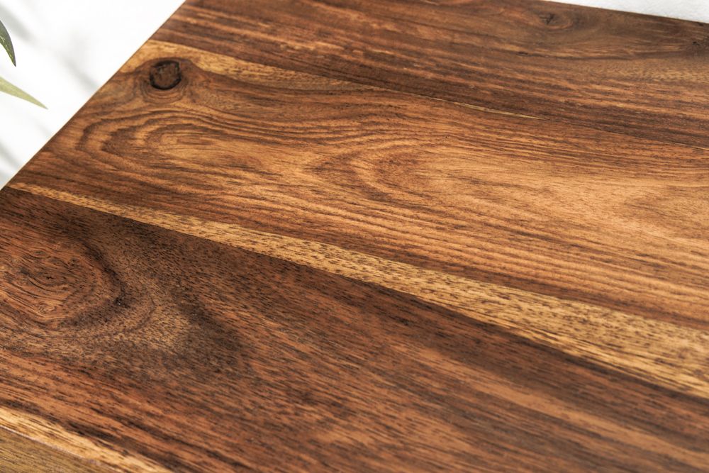 Massives Wandregal PURE 60cm braun stone finish Sheeshamholz Steckregal