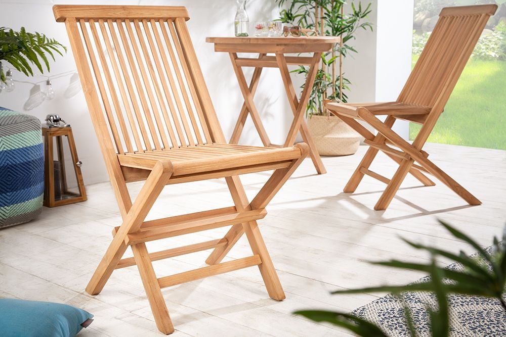 Massiver Gartenstuhl EMPIRE TEAK Teakholz klappbar Hochlehner wetterfest
