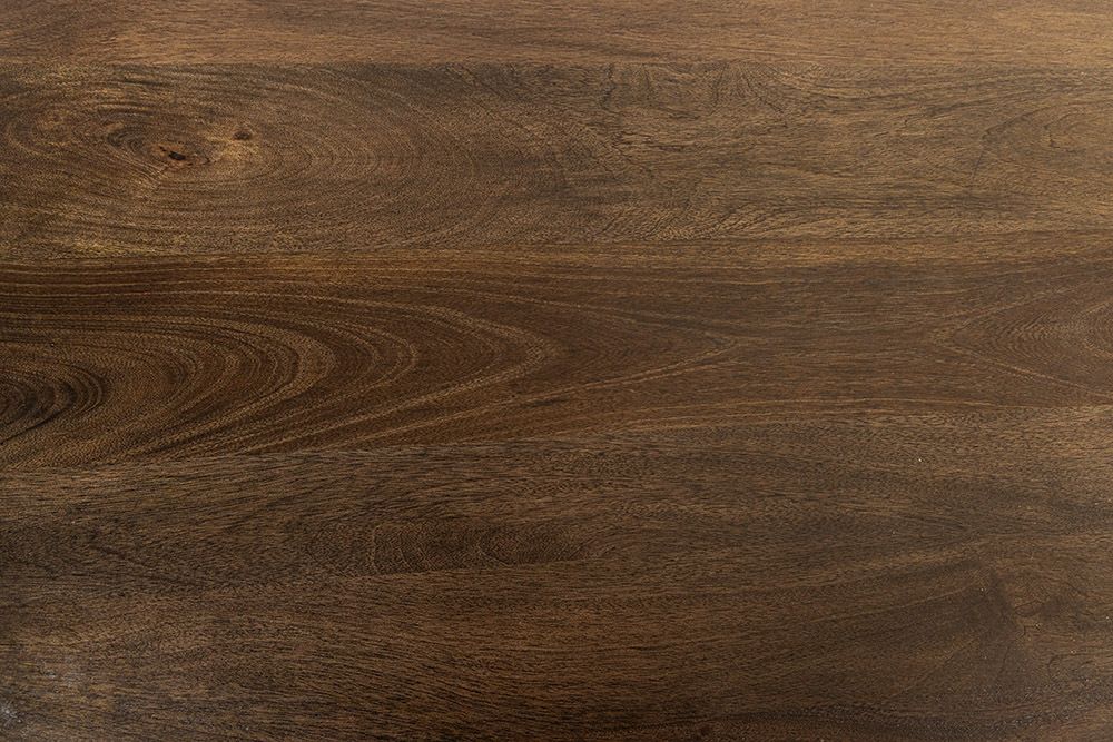 Design Esstisch GRAND 200cm dunkelbraun Mangoholz Bootsform mit Sockel