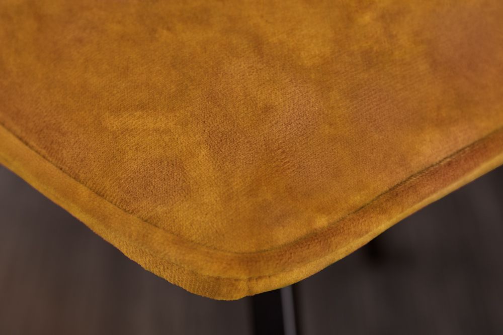Retro Stuhl AMSTERDAM CHAIR senfgelb Samt Designklassiker