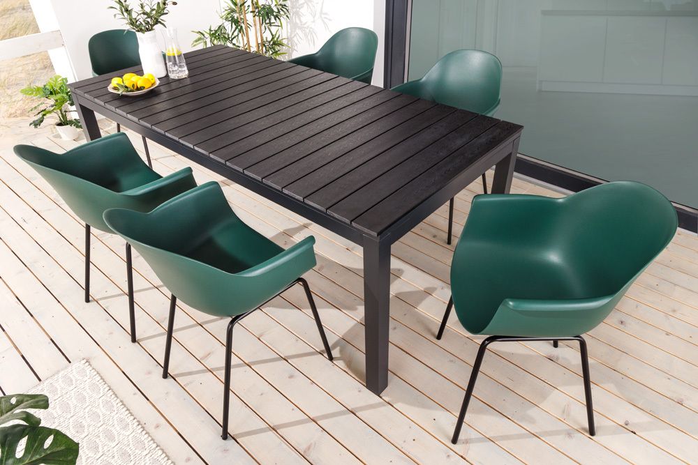 Nachhaltiger Design Stuhl UPCYCLING ME grün 75% Ocean Plastik Indoor Outdoor