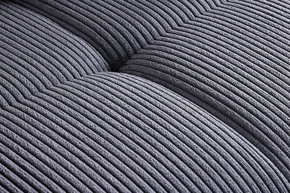 Modernes XXL Sofa ELEGANCIA 285cm anthrazit Cord inklusive Kissen Bigsofa