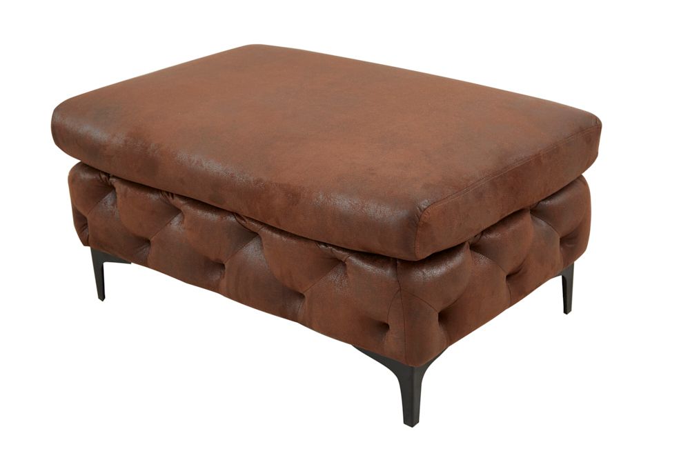 Chesterfield Sitzhocker MODERN BAROCK 90cm antik braun Fußhocker