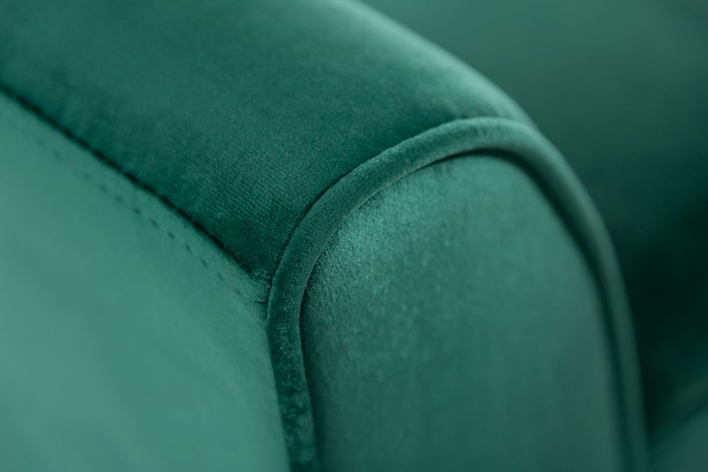 Elegante Sitzbank SCARLETT 90cm smaragdgrün Samt mit Armlehnen