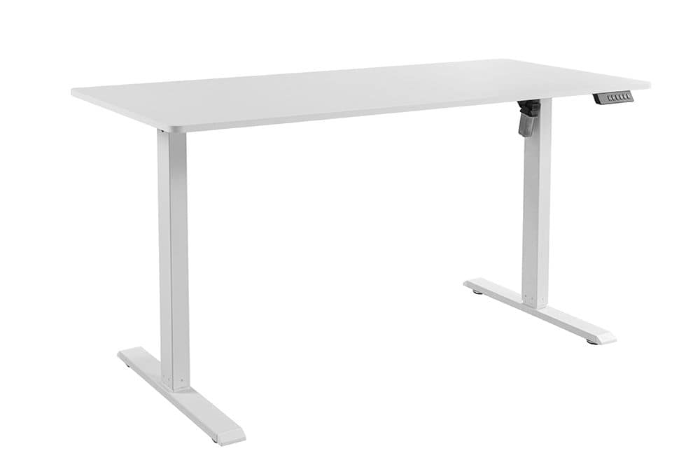 Höhenverstellbarer Schreibtisch WHITE DESK 140cm weiß Metallgestell Bürotisch