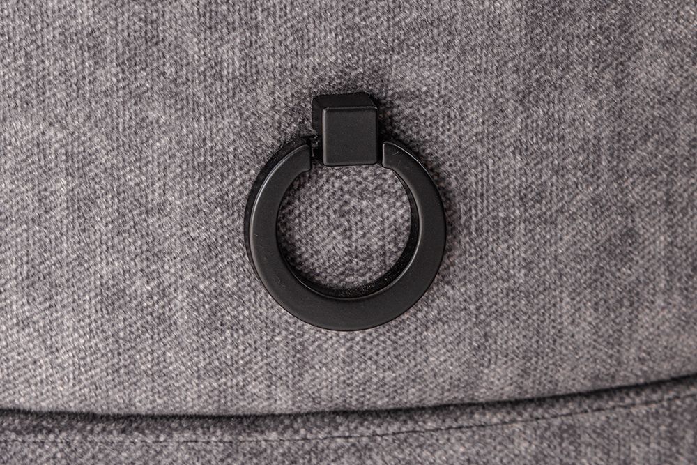 Nachttisch SIGNUM 55cm oval grau Vogue Seiden Samtstoff inkl. Beleuchtung Schubladen