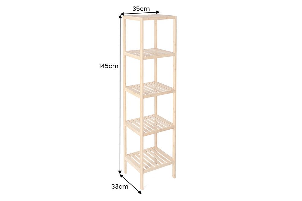 Design Regal LAGOON SPA 145cm Bambusholz vier Fächer Badregal