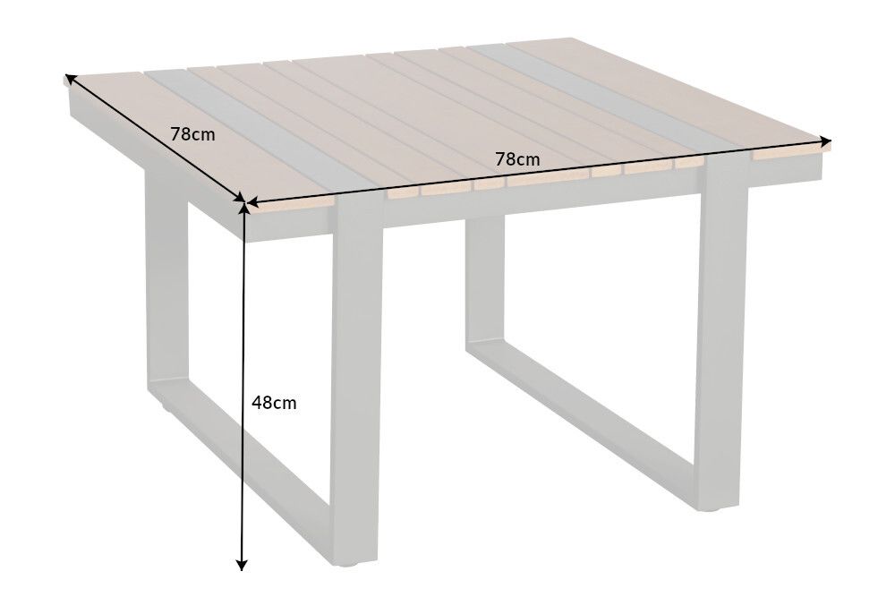 Moderner Gartentisch TAMPA LOUNGE 80cm anthrazit Aluminium wetterfest Outdoor Balkontisch