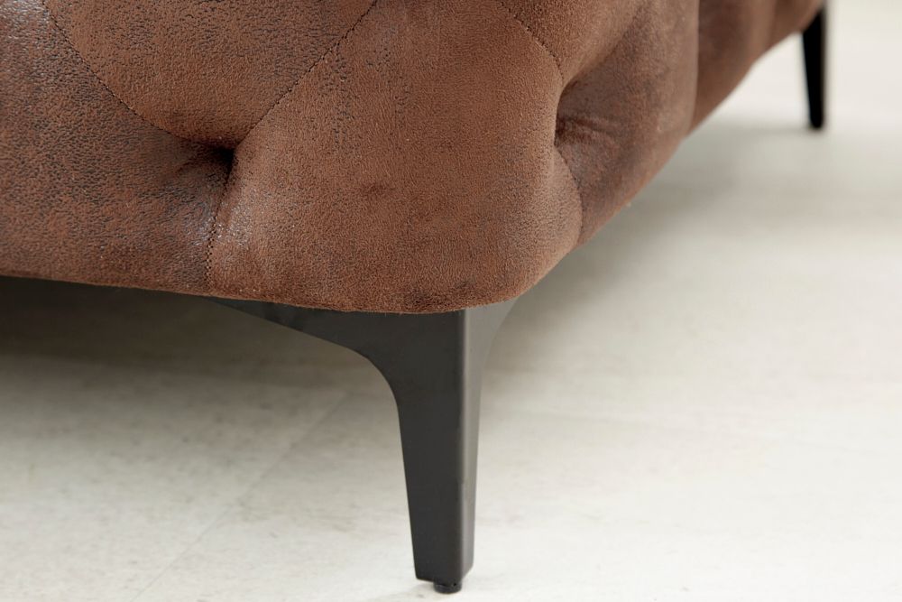 Chesterfield Sitzhocker MODERN BAROCK 90cm antik braun Fußhocker