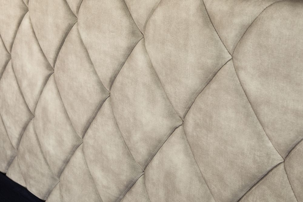 Design Boxbett ELYSIUM 140x200cm champagner beige Samt mit Stauraum und Lattenrost