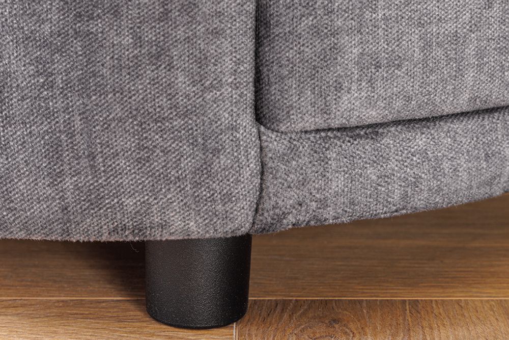 Runder Nachttisch SIGNUM 55cm grau Vogue Seiden Samtstoff inkl. Beleuchtung Schubladen