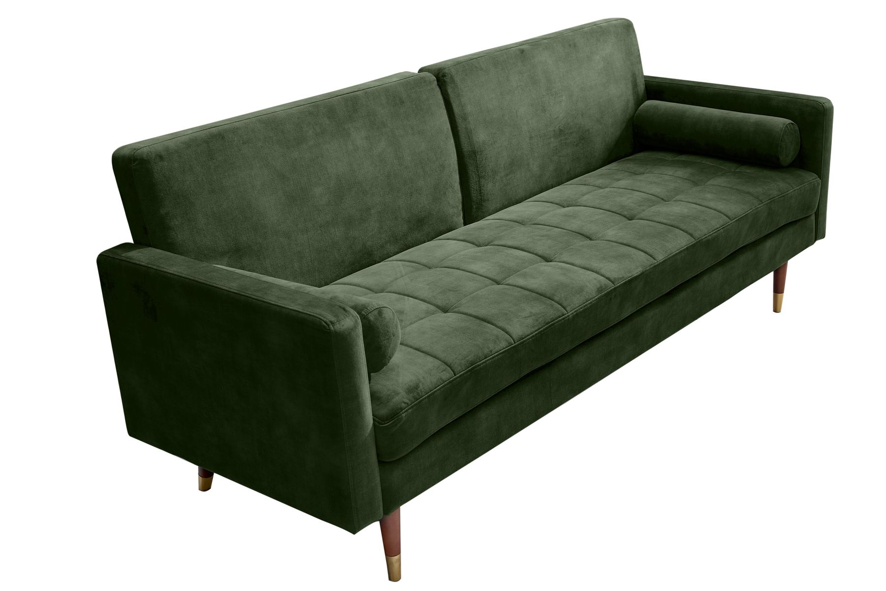 Modernes Schlafsofa COUTURE 200cm grün Microvelours 3-Sitzer Couch mit Schlaffunktion