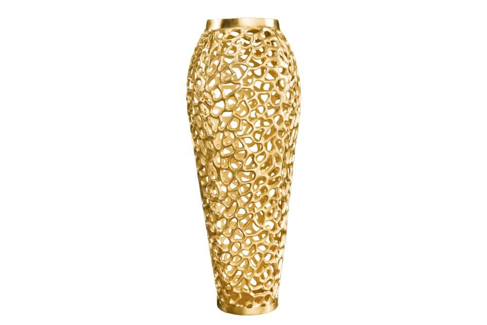 Filigrane Design Vase ABSTRACT LEAF gold 65cm Handarbeit