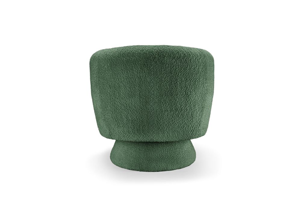 Drehbarer Design Sessel BOSSA NOVA 80cm moosgrün Bouclé
