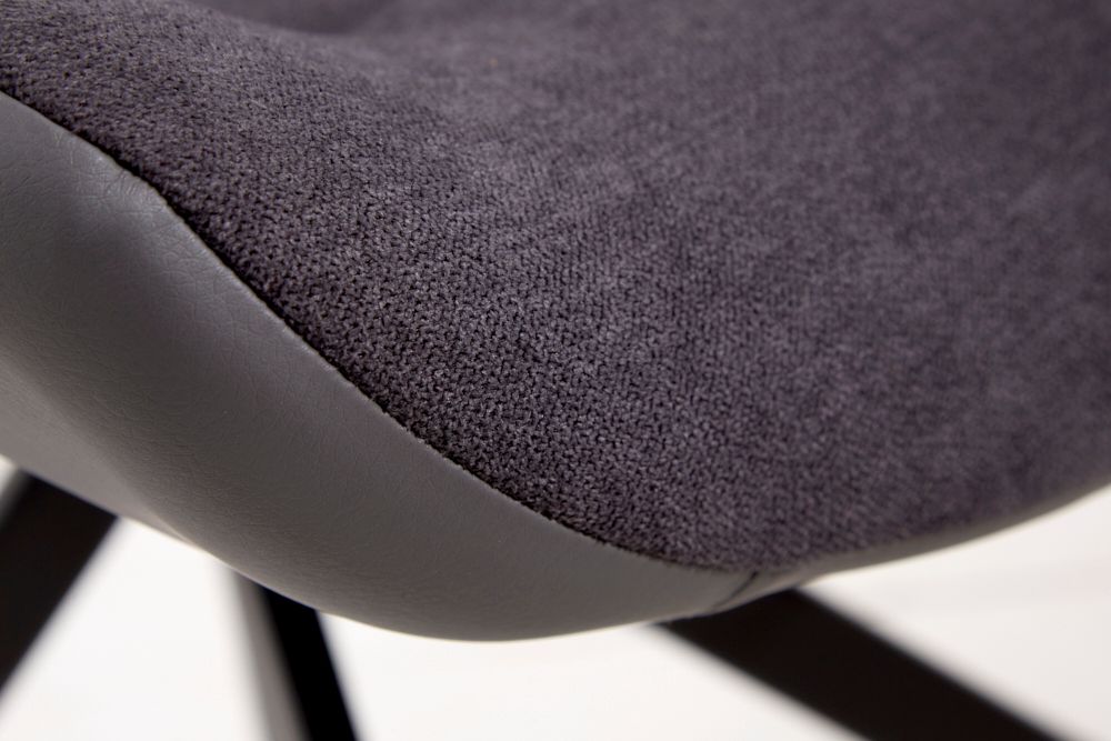Design Stuhl DIVANI dunkelgrau Metallgestell schwarz im Retro Stil