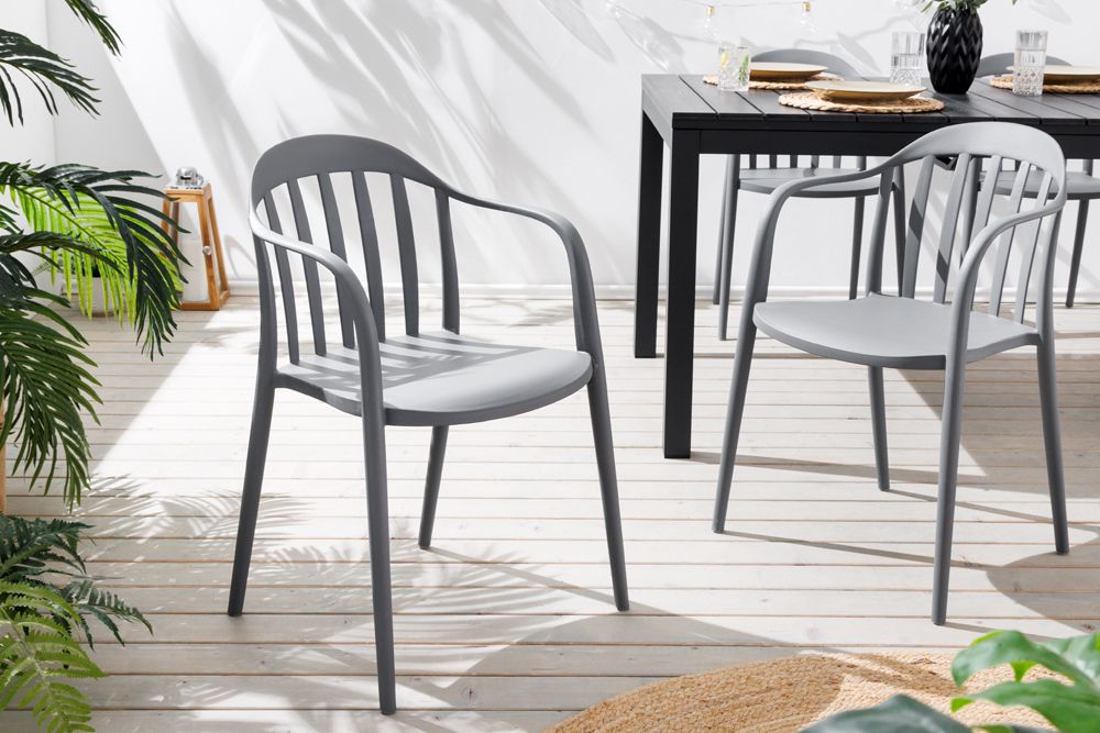 In- und Outdoor Gartenstuhl STUDIO ITALIA anthrazit stapelbar wetterfest