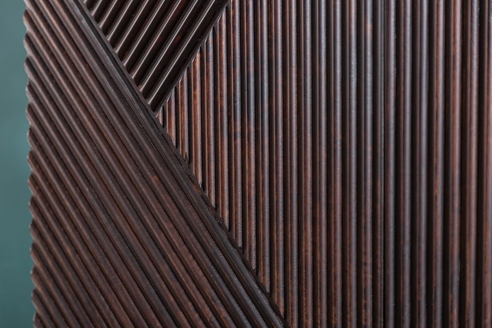 Massives Sideboard CREATIVO 180cm Mangoholz aufwändige 3D Front Retro Design