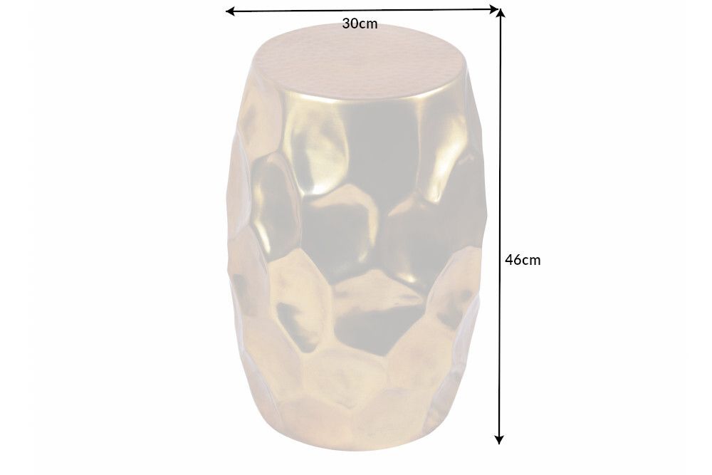 Handgefertigter Beistelltisch ORGANIC ORIENT 50cm gold Metall Hammerschlag Design rund