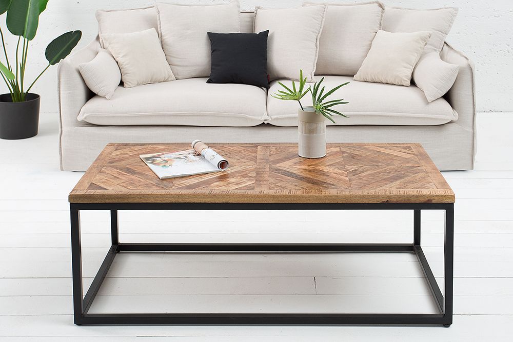 Massiver Couchtisch INFINITY HOME 100cm Mangoholz Industrial Design