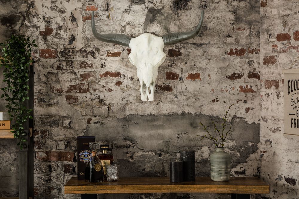Imposanter Büffelschädel EL TORO 70cm natur massives Aluminium