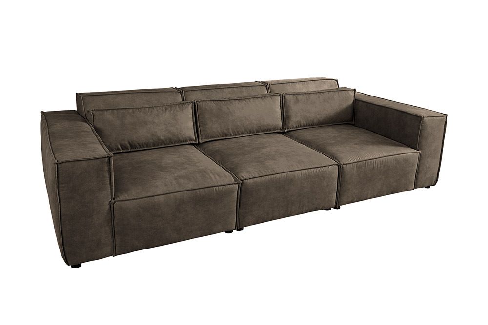 Design 3-Sitzer Sofa BOSSA NOVA 260cm antik taupe Microfaser Couch Wohnzimmer