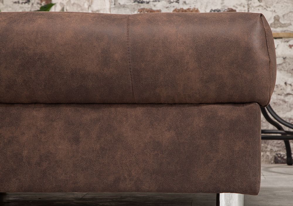 Moderne XXL Wohnlandschaft KENT 305cm antik braun Federkern Bigsofa inkl. Hocker