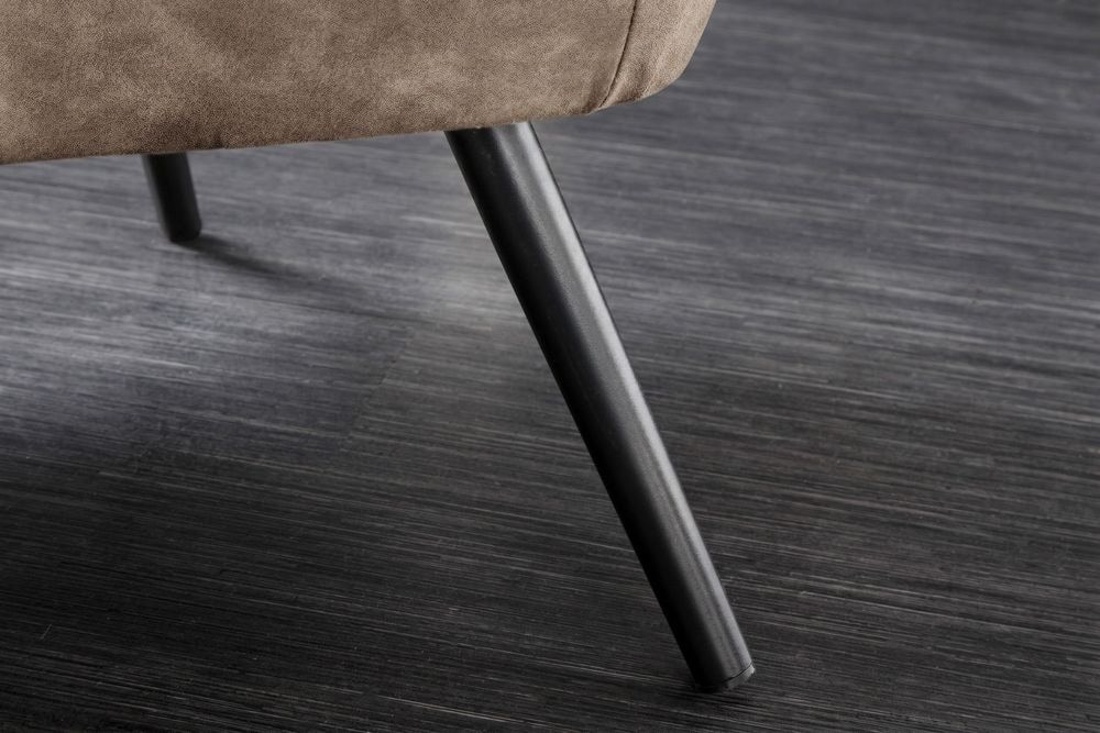 Design XL Sessel AMSTERDAM taupe Microfaser schwarze Metallbeine