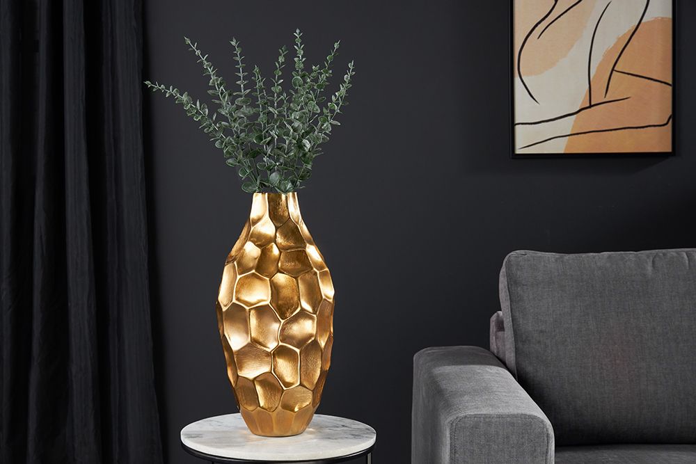 Elegante Vase ORGANIC ORIENT 45cm gold Hammerschlag Design