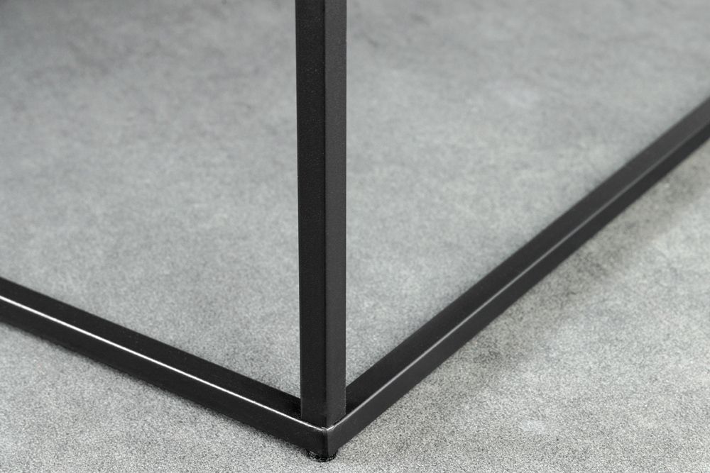 Moderner Couchtisch ARCHITECTURE 60cm weiß Marmor-Design Metallgestell