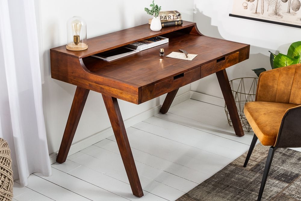Massiver Sekretär MONSOON 120cm Akazie Schreibtisch Markant Finish