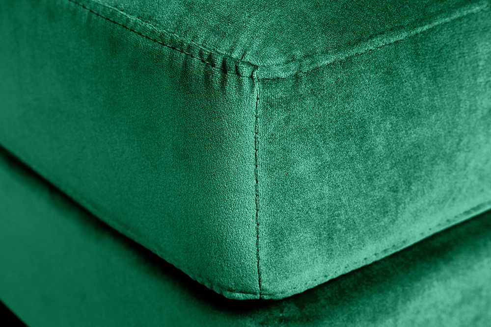 Design Hocker COZY VELVET 80cm smaragdgrün Samt goldene Füße