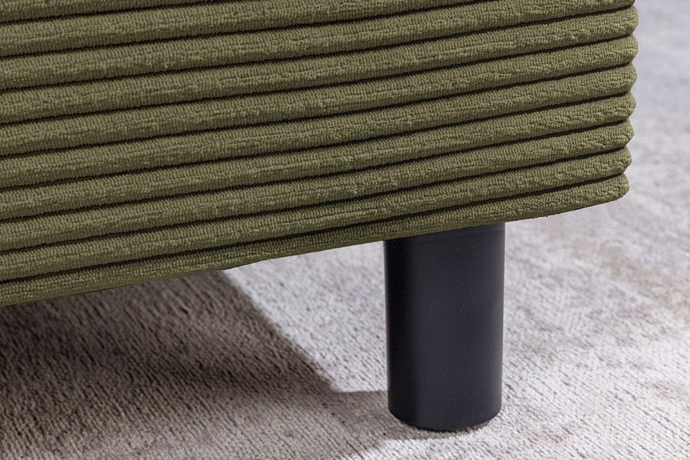 Moderne XXL Wohnlandschaft KENT 305cm grün Cord Bigsofa inkl. Hocker Federkern