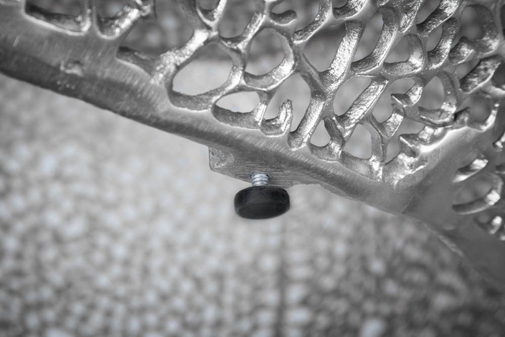 Filigraner Design Couchtisch ABSTRACT LEAF 80cm silber Handarbeit