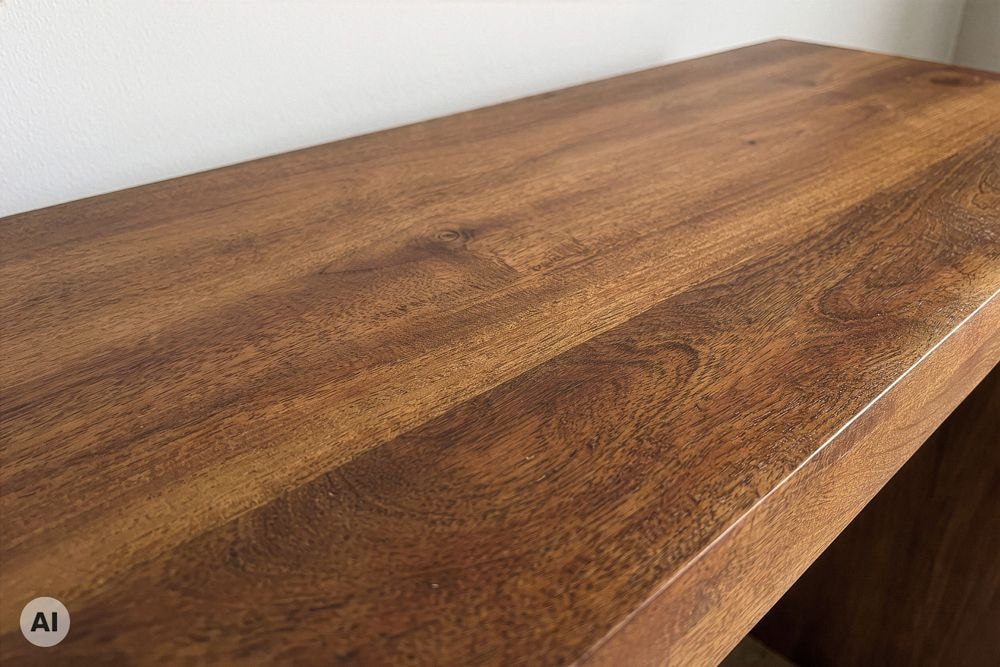 Massiver Konsolentisch MAKASSAR 100cm braun Mangoholz honey finish Schreibtisch