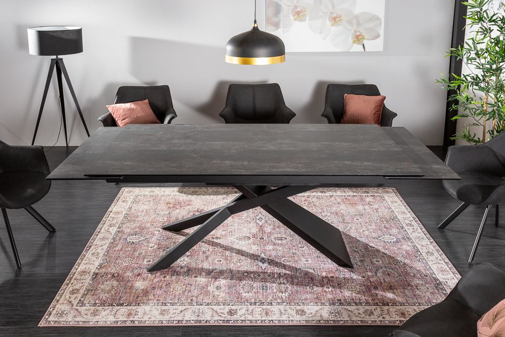 Ausziehbarer Esstisch EUPHORIA 180-220-260cm anthrazit Lava Keramik made in Italy