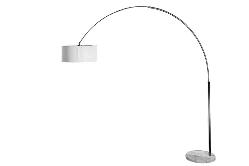 Design Bogenlampe EXTENSO 230cm weiß Stehlampe mit weißem Marmorfuß