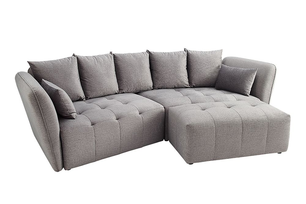 Modernes Big Sofa ROYAL 295cm grau Veloursstoff Federkern XXL-Couch